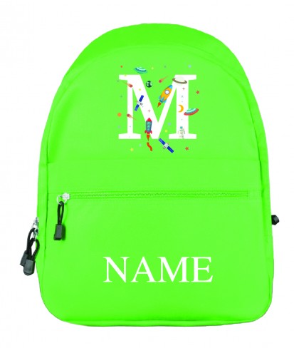 Personalised Alphabet Green Backpack for Kids